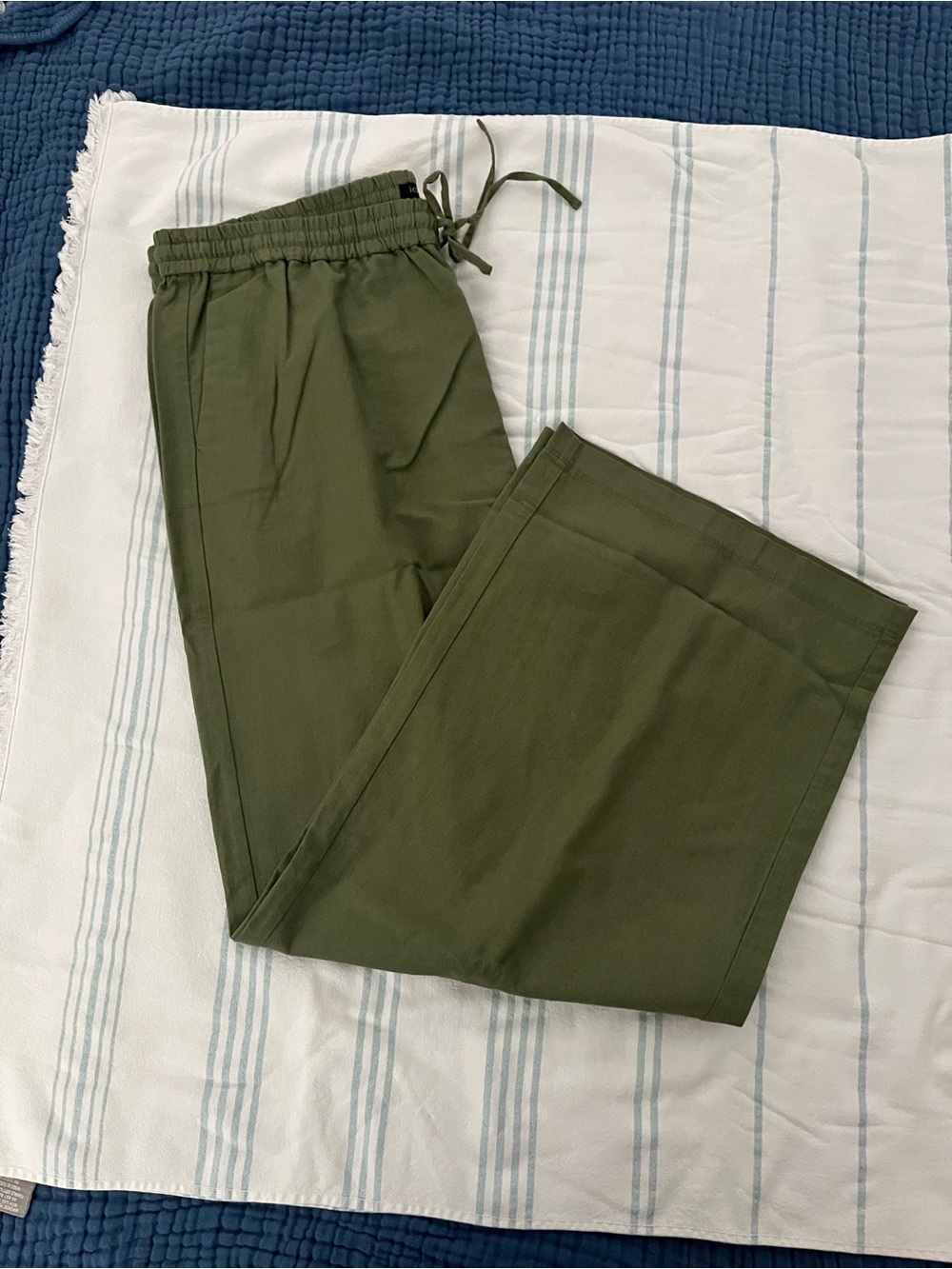 J. Crew Women’s Olive Linen Blend wide leg pants